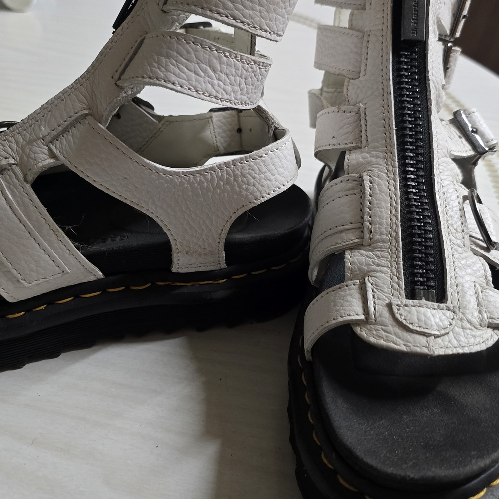 Dr. Martens White Leather Sandals